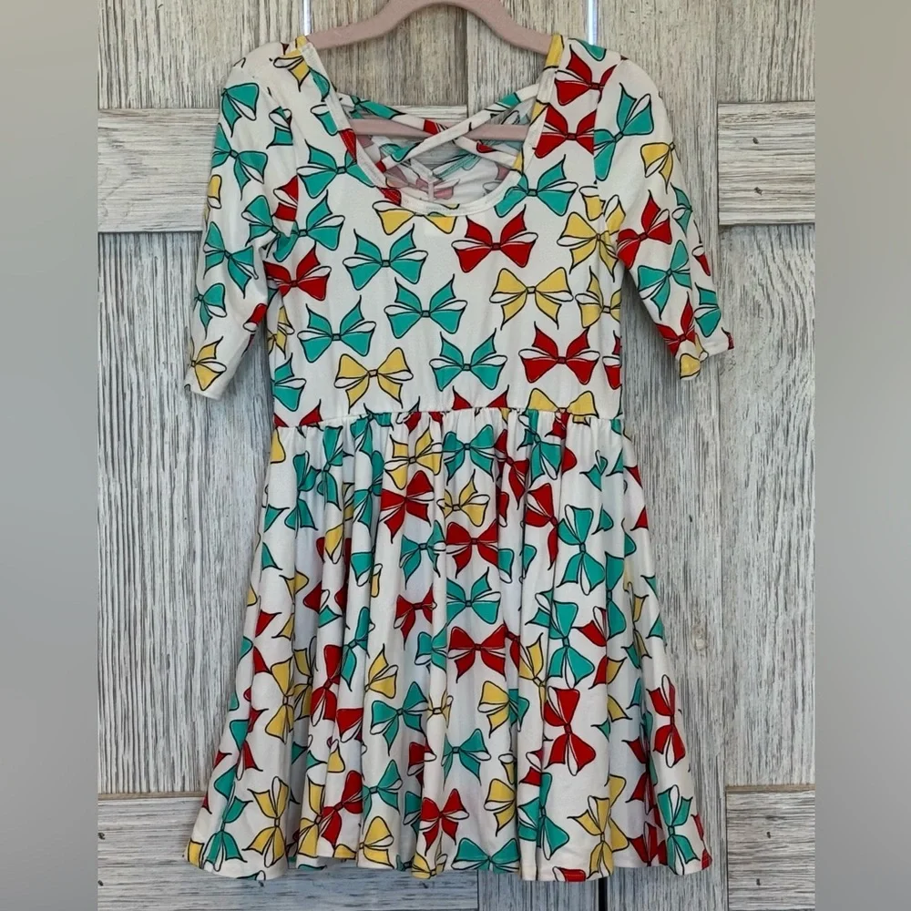 Dot Dot Smile Multicolor Bow Ballerina Dress Sz 3/4. NWT
